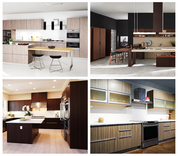 Retro Style Functional Solid Wood Kitchen Cabinets