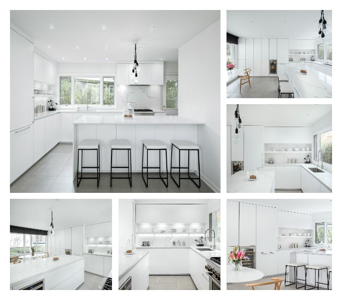 Modern Style White High Gloss Lacquer Finished Kitchen Cabinets