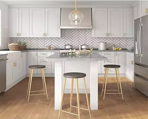 White shaker style kitchen cabinet with free kitchen design