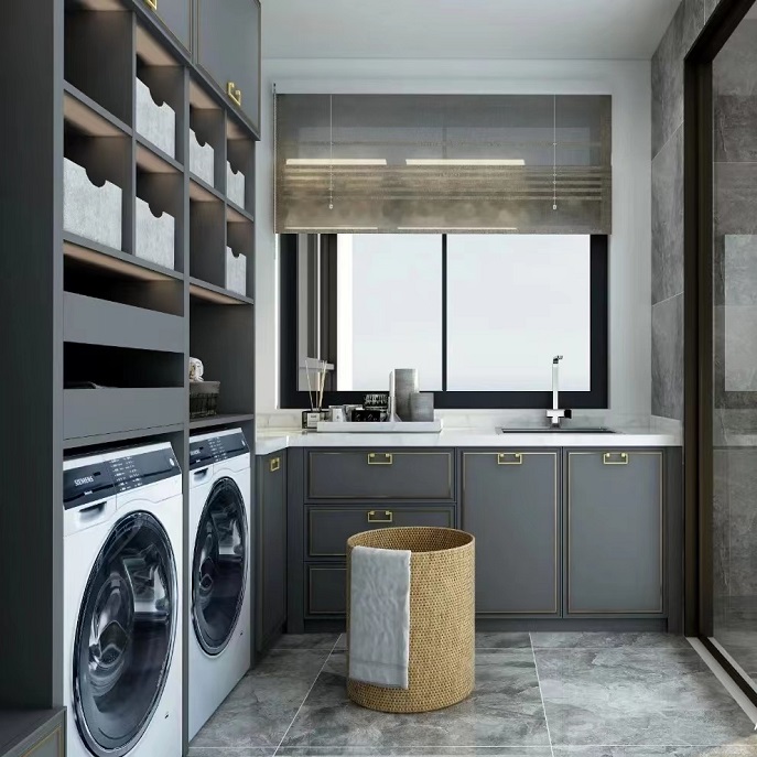 Gray Luxury Laundry Cabinets Designs