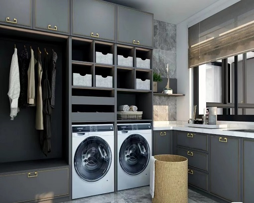 Gray Luxury Laundry Cabinets Designs