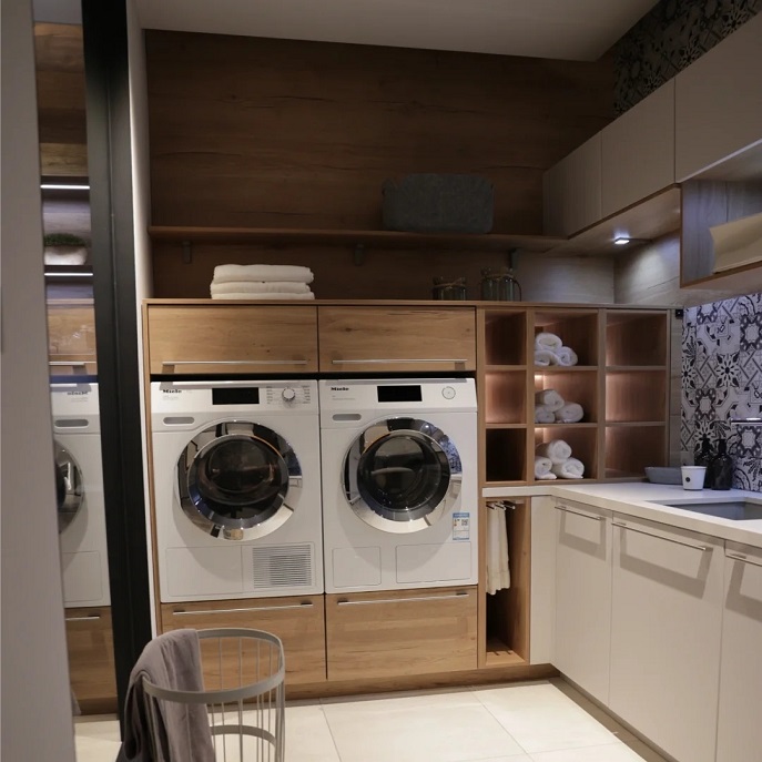 Wood Grain And Lacquer Painting Combination Laundry Designs