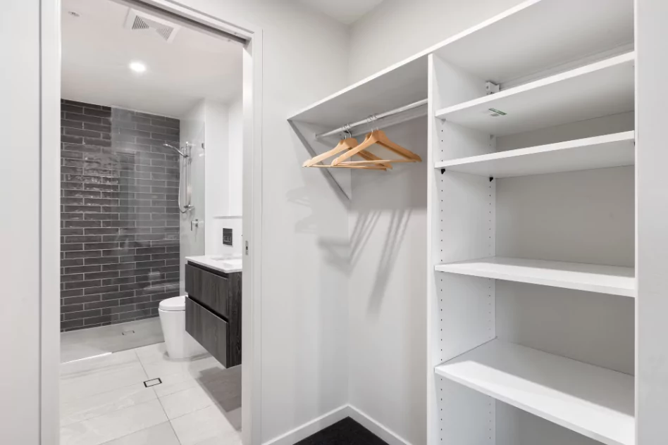 Walk-In Closets outside the bathroom