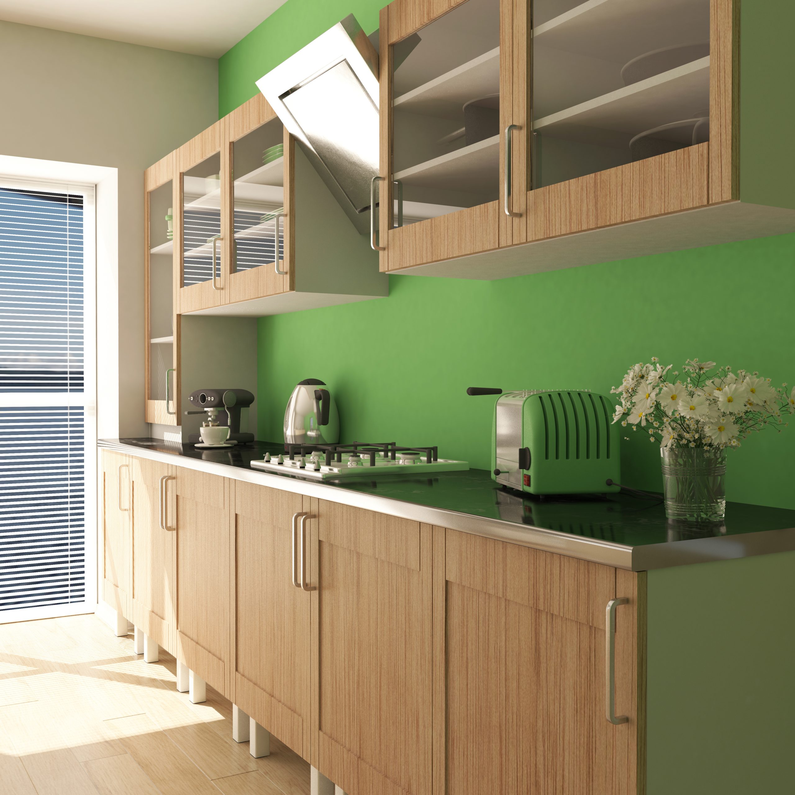 Render of 3D Contemporary kitchen